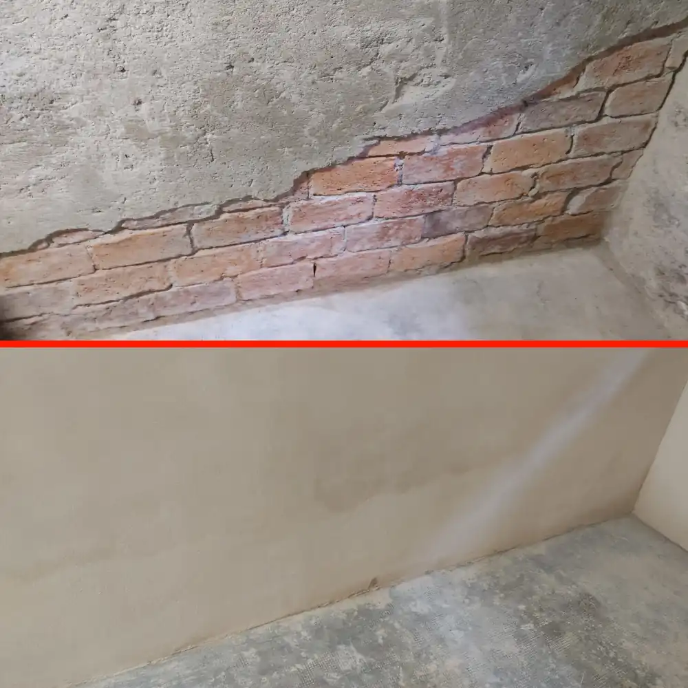 Trattamento deumidificante su muratura con umidità di risalita